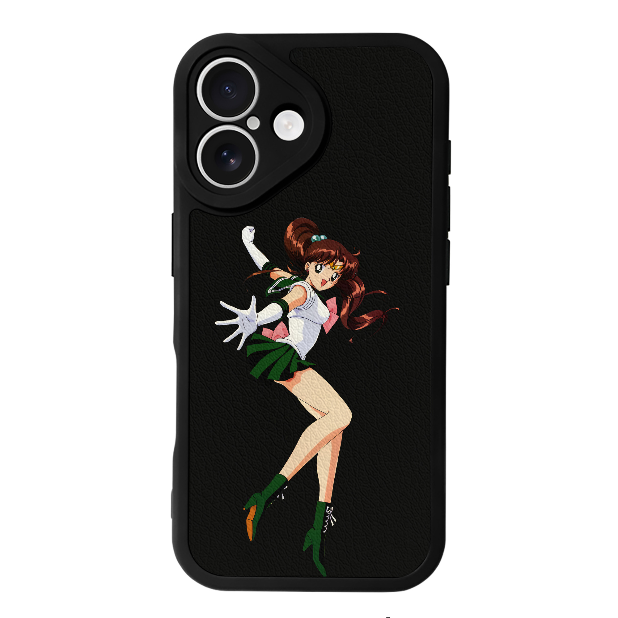 （画像用） 美少女戦士セーラームーン 木野 まこと きの まこと Sailor Moon Kino Makoto （セーラージュピター；Sailor Jupiter） 【iPhone 16シリーズ対応】シリコンスマホケース（レザー調） 材質：シリコン